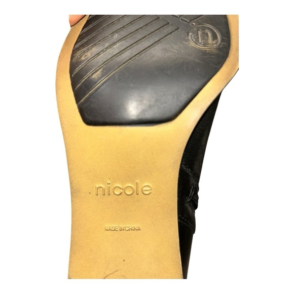 NICOLE Black Leather Button High Heels Ankle BOOTS Womens Shoes Sz 7.5 - Picture 7 of 12